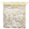 100 Pcs 5x7 inch Gift Wrap Bags Gold Rattan, Organza Sheer Clear Tulle Fabric, Drawstring Mesh Bags for Baby Shower Favor, Jewelry, Birthday Party Favor,Sachet,Christmas Favour,Craft Business,Jewelery view 1