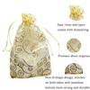 100 Pcs 5x7 inch Gift Wrap Bags Gold Rattan, Organza Sheer Clear Tulle Fabric, Drawstring Mesh Bags for Baby Shower Favor, Jewelry, Birthday Party Favor,Sachet,Christmas Favour,Craft Business,Jewelery view 2