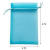 100 Pcs Per Pack 4x6 Gifts Wrap Bags Aqua Blue, Organza Sheer Fabric, Drawstring Transparent Mesh Bags for Baby Shower Favor,Anniversary,Dried Lavender Flowers,Confetti,Women Lipstick,Halloween,Travel view 3
