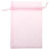 100 Pcs 4x6 inches Gift Wrap Bags Pink, Organza Sheer See Through Fabric, Drawstring Satin Ribbon Pouches for Baby Shower Favor, Party Wedding Favors Decoration, Card Deck, Jewelery, Boys Holiday Gift view 1