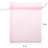 100 Pcs 4x6 inches Gift Wrap Bags Pink, Organza Sheer See Through Fabric, Drawstring Satin Ribbon Pouches for Baby Shower Favor, Party Wedding Favors Decoration, Card Deck, Jewelery, Boys Holiday Gift view 3