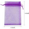 100 Pieces 4x6 inches Gift Wrap Bags Purple, Organza Sheer Fabric,Drawstring Classy Present Bags for Baby Shower Favor,Candy,Christmas Favour,Sample Packing Decorative,Handmade Soap,Merchandise,Makeup view 3