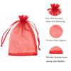 100 Pc 5x7 inch Gift Wrap Bags Red,Organza Sheer Fabric,Drawstring Glossy Pastel Treat Bags for Baby Shower Favor,House Party Favors,Bridal Shower Favor,Lipsense Holder,Xmas,Tea,Cookies,Chocolate view 2