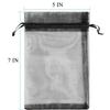 100 Pcs Per Pack 5x7 Gifts Wrap Bags Black, Organza Sheer Fabric, Drawstring Transparent Mesh Bags for Baby Shower Favor,Anniversary,Dried Lavender Flowers,Confetti,Women Lipstick,Halloween,Travel view 3