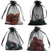 100 Pcs Per Pack 5x7 Gifts Wrap Bags Black, Organza Sheer Fabric, Drawstring Transparent Mesh Bags for Baby Shower Favor,Anniversary,Dried Lavender Flowers,Confetti,Women Lipstick,Halloween,Travel view 4
