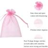 100 Pcs 5x7 inches Gift Wrap Bags Pink, Organza Sheer See Through Fabric, Drawstring Satin Ribbon Pouches for Baby Shower Favor, Party Wedding Favors Decoration, Card Deck, Jewelery, Boys Holiday Gift view 2