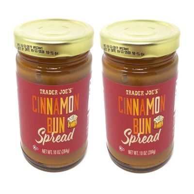Trader Joes Cinnamon Bun Spread - Pack of 2 Jars - 10 oz Per Jar - Seasonal Item