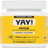 NovaFerrum Yay | Chewable Iron Supplement for Kids & Adults Ages 4 and Over | 18mg of Iron | 90 Servings | Sugar Free | Vegan | Gluten Free | Orange Flavor view 1