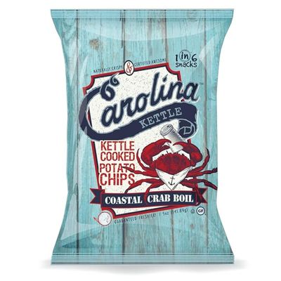 Carolina Kettle Chips | Kettle Cooked Potato Chips | Kosher - Gluten Free Chips Fit For Healthy School Snacks | With Irresistible Crunch and Bold Flavor - Coastal Crab Boil (Case of 20 x 2 oz.)