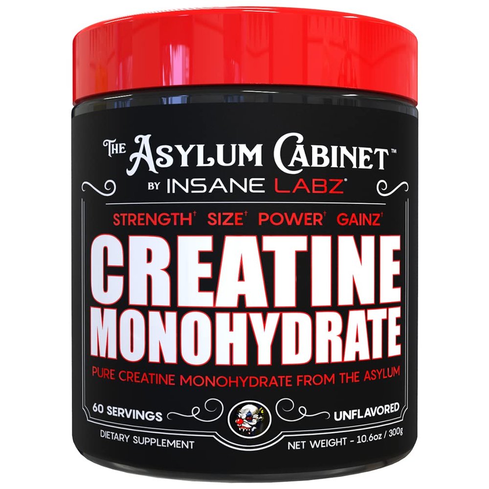 Insane Labz Insane Creatine Monohydrate Powder - Unflavored, Pre Workout, Post Workout, Strength Size Power, 60 Servings