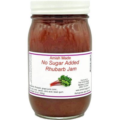 Amish Jam - No Sugar Added - 16 Oz Jar (Rhubarb)