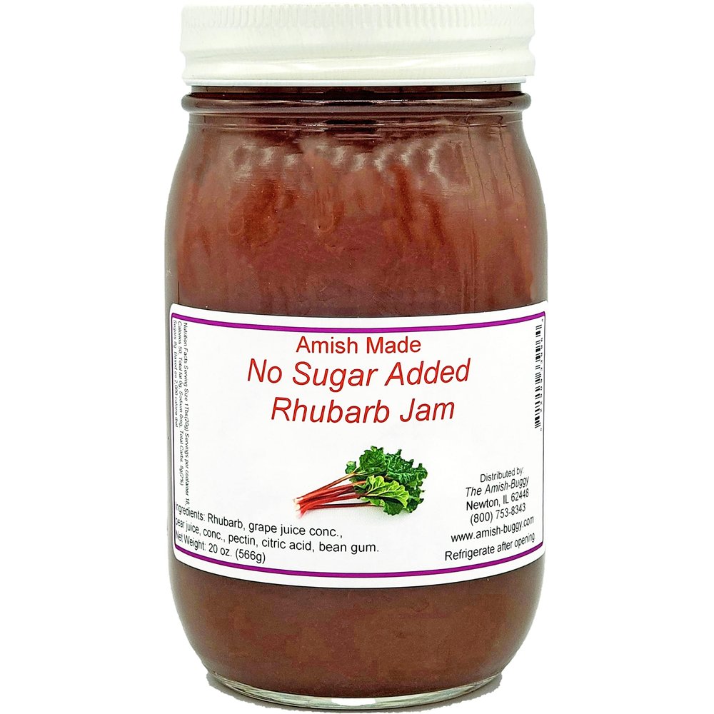 Amish Jam - No Sugar Added - 16 Oz Jar (Rhubarb)