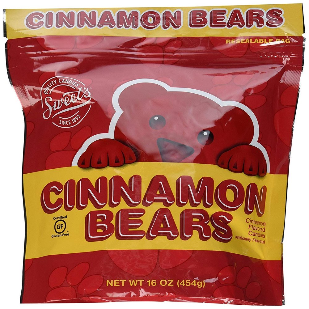 Sweet Candy Company Red Cinnamon Gummy Bears - Hot and Spicy Cinnamon Gummy Candy, Gluten Free Gummies for Kids and Adults, Kosher, Made in the USA - 16 oz Resealable Bags (Pack of 2)