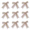 10PCS Burlap Bows with Lace Trim Rustic Bow Tie Embellishments for Wedding Decorations Gift Wrapping DIY Crafts Party Supplies