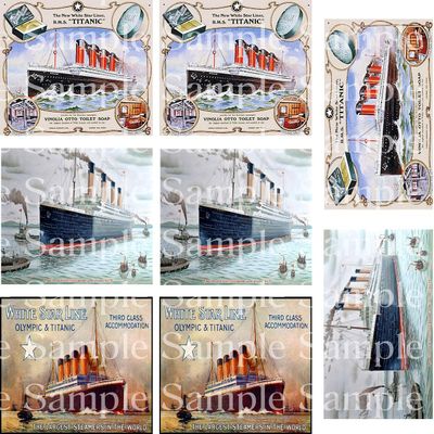 1/2 Sheet - Titanic Vintage Birthday - D24351-2D Edible Cake/Cupcake Party Topper - D24351