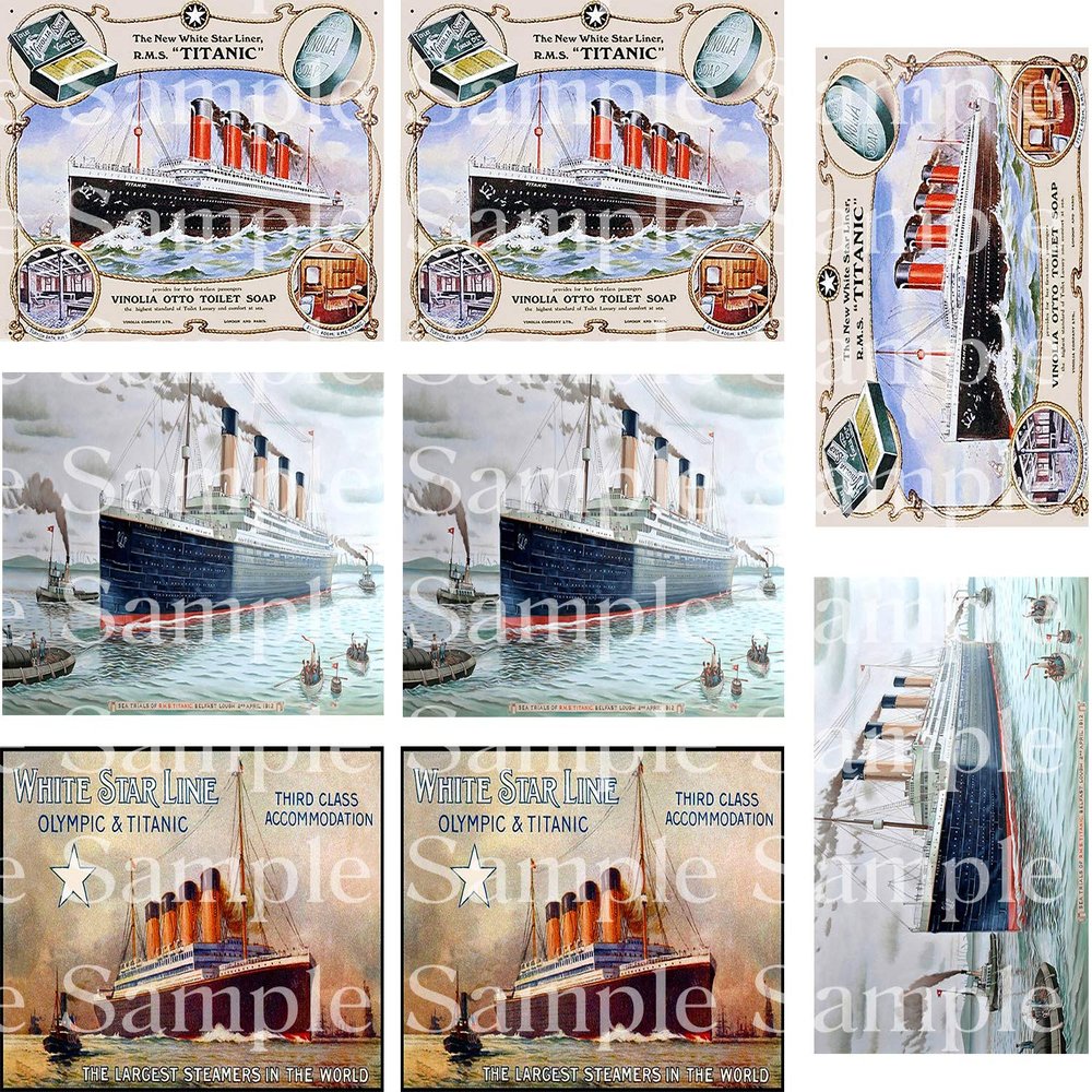 1/2 Sheet - Titanic Vintage Birthday - D24351-2D Edible Cake/Cupcake Party Topper - D24351