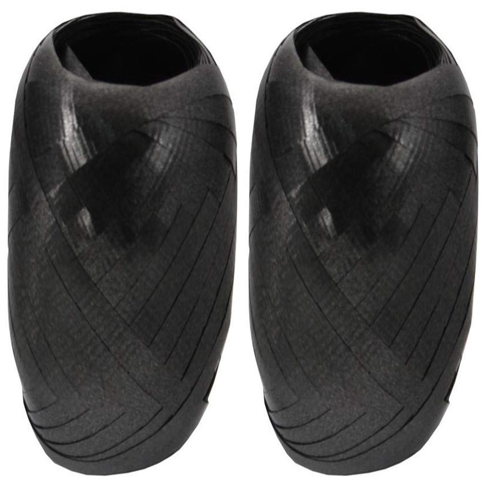 2-Pack - Berwick-Offray - Black - Splendorette Crimped Curling Ribbon - BCE12-26 - Bundle of 2 Mini Kegs - Each is 66 ft per Keg.