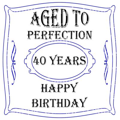 1/4 Sheet - Aged to Perfection 40th Birthday - D24327 - 2D Edible Cake/Cupcake Party Topper - D24327