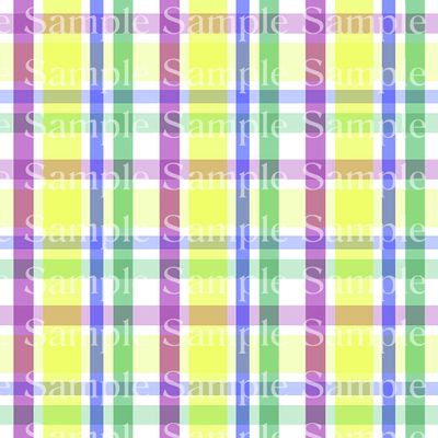 1/4 Sheet - Pastel Plaid Birthday - D24355 - 2D Edible Cake/Cupcake Party Topper - D24355