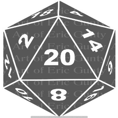 1/2 Sheet - Grey D20 Dice Gaming Birthday - D24127 - Edible Cake/Cupcake Party Topper - D24127