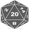 1/2 Sheet - Grey D20 Dice Gaming Birthday - D24127 - Edible Cake/Cupcake Party Topper - D24127 view 1