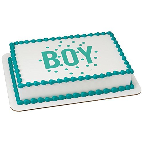 1/2 Sheet - Baby Shower Boy Blue Birthday - D24088 - Edible Cake/Cupcake Party Topper - D24088