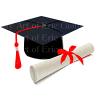 1/2 Sheet - Black Graduation Cap With Red Tassel Diploma Birthday - D24048 - Edible Cake/Cupcake Party Topper - D24048 view 1