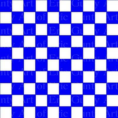 1/2 Sheet - Blue Checkerboard Birthday - D24058 - Edible Cake/Cupcake Party Topper - D24058