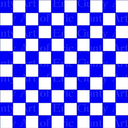 1/2 Sheet - Blue Checkerboard Birthday - D24058 - Edible Cake/Cupcake Party Topper - D24058