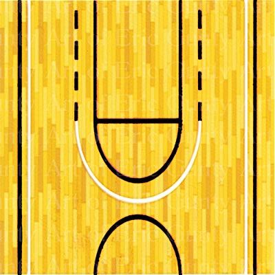 1/2 Sheet - Basketball Court Birthday - D24065 - Edible Cake/Cupcake Party Topper - D24065