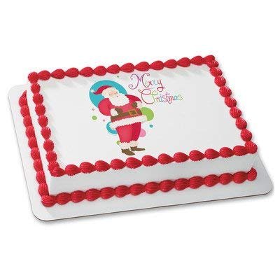 1/4 Sheet - Santa Claus Christmas Birthday - D24082 - Edible Cake/Cupcake Party Topper - D24082