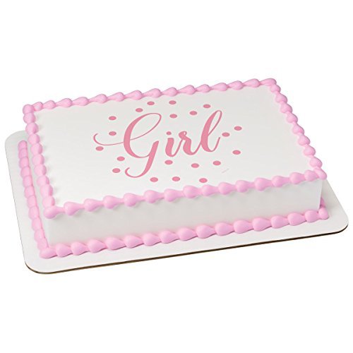 1/2 Sheet - Baby Shower Girl Pink Birthday - D24085 - Edible Cake/Cupcake Party Topper - D24085