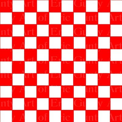 1/2 Sheet - Red Checkerboard Birthday - D24056 - Edible Cake/Cupcake Party Topper - D24056