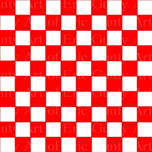 1/2 Sheet - Red Checkerboard Birthday - D24056 - Edible Cake/Cupcake Party Topper - D24056