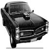 1/2 Sheet - Black Classic Muscle Car Birthday - D24129 - Edible Cake/Cupcake Party Topper - D24129 view 1