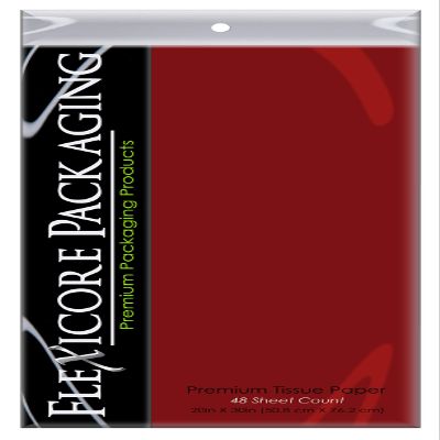 Flexicore Packaging Scarlet Red Gift Wrap Tissue Paper XL | Size: 20 Inch X 30 Inch | Count: 48 Sheets | Color: Deep Scarlet