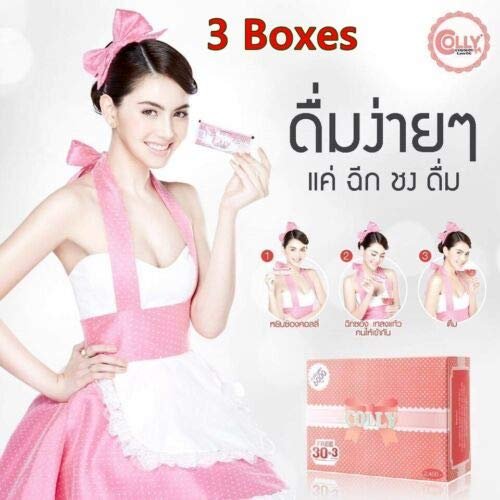 3xColly Pink Plus Collagen 10,000 mg Dietary Strawberry L-Glutamine, L-Cysteine