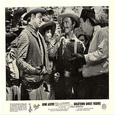GOLDTOWN Ghost Riders Original Lobby Card Gene Autry Western Smiley Burnette