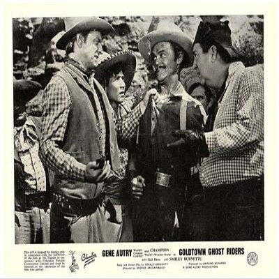 GOLDTOWN Ghost Riders Original Lobby Card Gene Autry Western Smiley Burnette