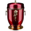 Adult Cremation Urn for Ashes Metal Funeral urn Memorial Human Urn Pet Ashes Urn (Red + Rose) view 1