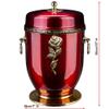 Adult Cremation Urn for Ashes Metal Funeral urn Memorial Human Urn Pet Ashes Urn (Red + Rose) view 2