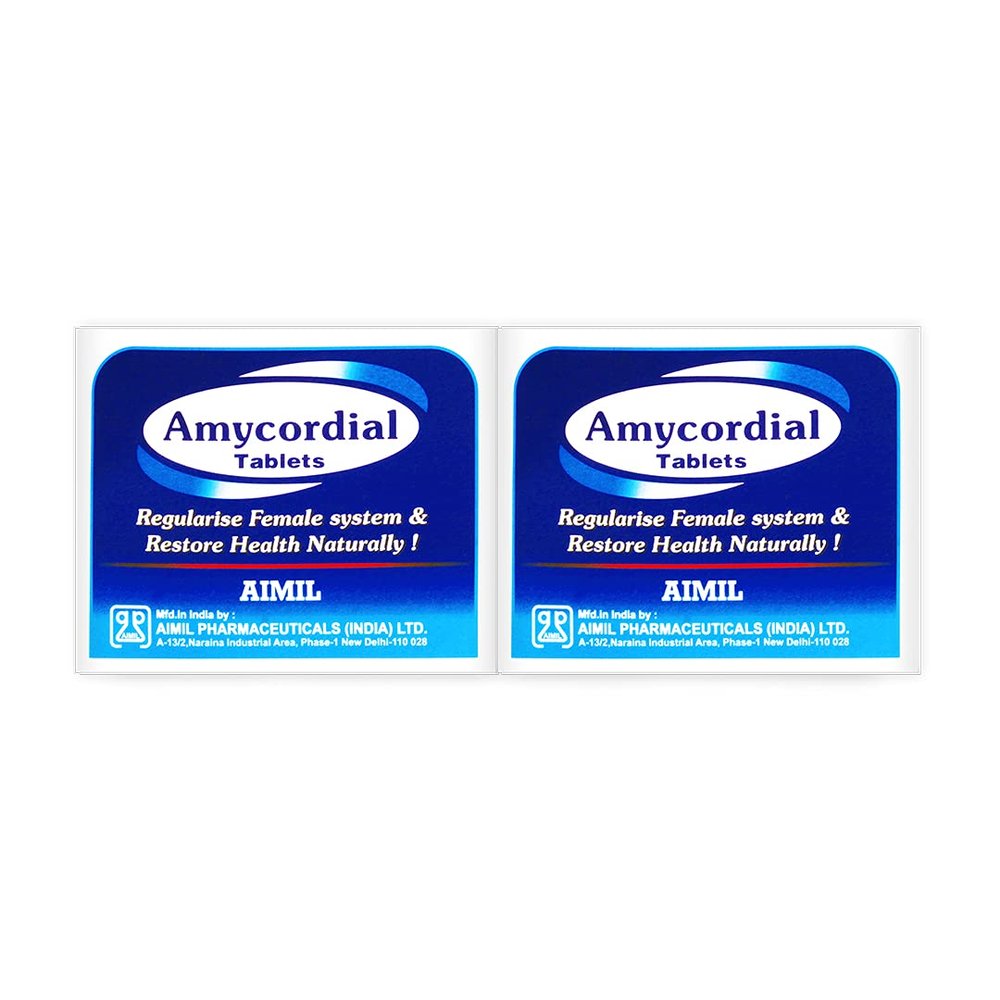 AIMIL Amycordial Tablets - 30 Tablets (Pack of 2) | Female Health Restorative | Contains Shatavari, Amla, Guduchi, Methi and more