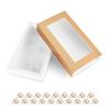 BAKIPACK 20 Truffle Box, Chocolate Gift Box Packaging, Candy Boxes with 8-Piece Plastics Tray (Tray Size with 5.75x2.75 Inches), Pull Out Packing with Clear Window Sleeves, Gold view 1