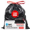 Reli. 39 Gallon Trash Bags Drawstring (200 Count Bulk) Large 39 Gallon Heavy Duty Drawstring Trash Bags - Black Garbage 39Gal Capacity, Lawn Leaf (39Gal) view 1