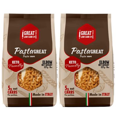 Low Carb Pasta, Great Low Carb Bread Company, 8 oz. (Elbows) (Original Version) (Original Version (2-Bundle))