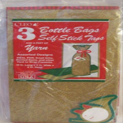 12 New Bottle Gift Bags 18" Tall Assorted Designs