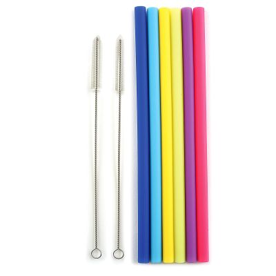 Norpro 474 Reusable Jumbo Silicone Drinking Straws with 2 Cleaning Brushes