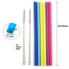 Norpro 474 Reusable Jumbo Silicone Drinking Straws with 2 Cleaning Brushes view 2