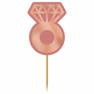 Amscan 400291 Rose Gold Diamond Ring Picks, 24 Ct