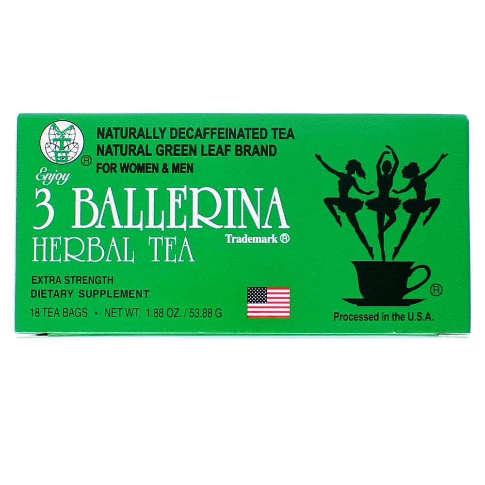 3 Ballerina Diet Tea Extra Strength Caffeine-Free Herbal Tea Bags for Digestive Comfort Pack of 6 (108 Count)